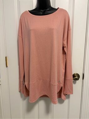 NWT Apana long sleeve tunic designed for Yoga. Pink Heather. Soft Rounded bottom